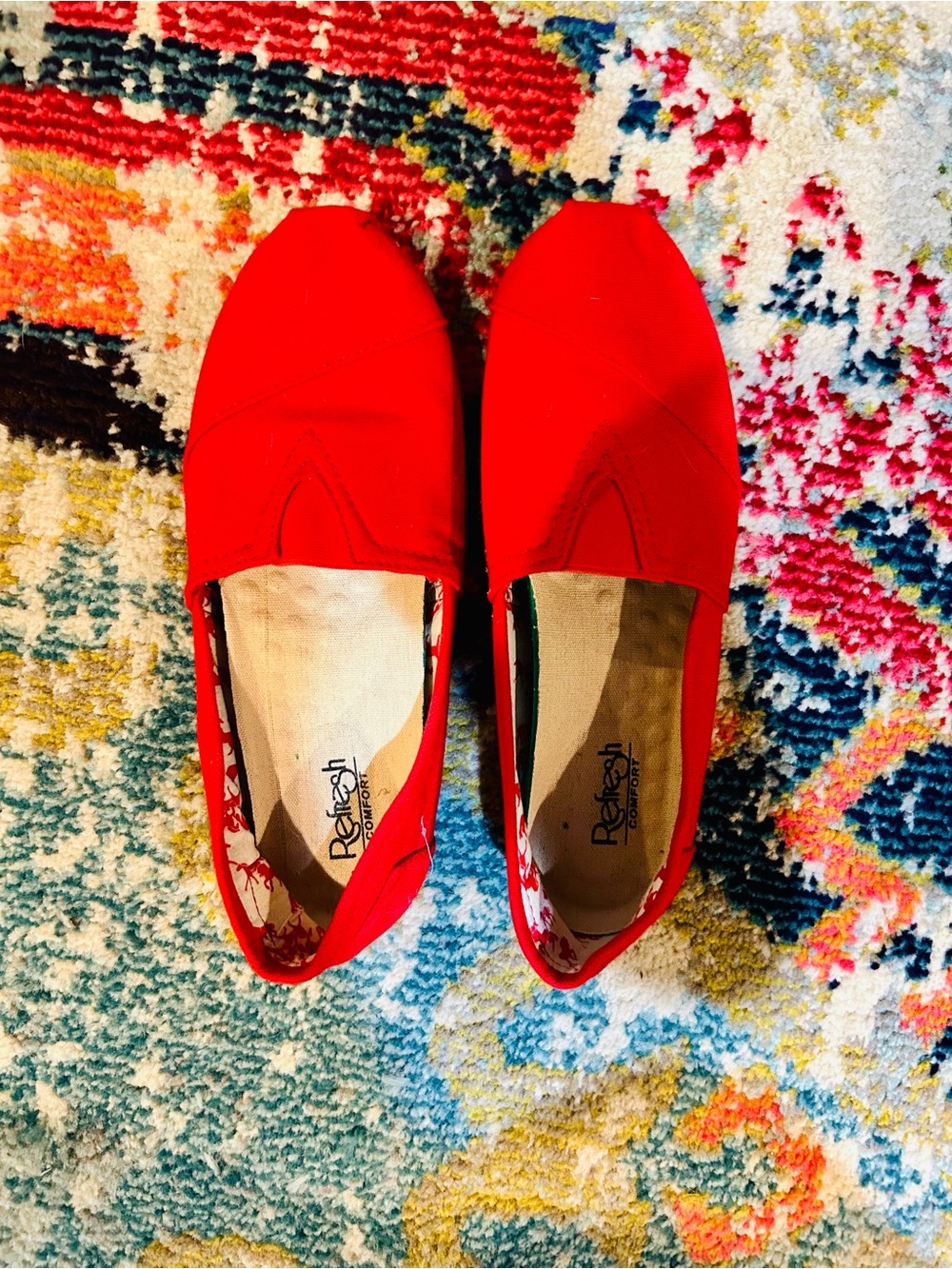 Refresh Red Slip-On Canvas Flats
